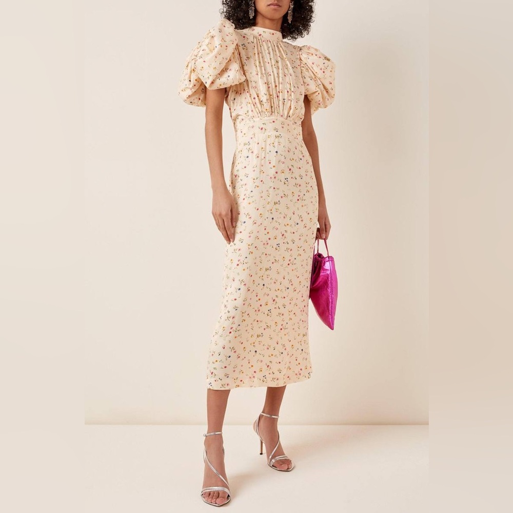 Rotate Birger Christian floral open back dress size 36